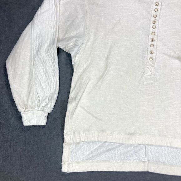 We The Free Back At It Henley Top XS Tan Oversized Slouchy Dolman Sleeves Casual - Picture 5 of 16